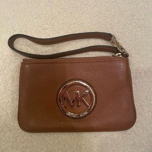 Michael Kors camel color wristlet